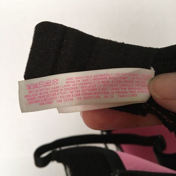 PINK Victoria’s Secret black lace racer back bra M - Picture 7 of 9